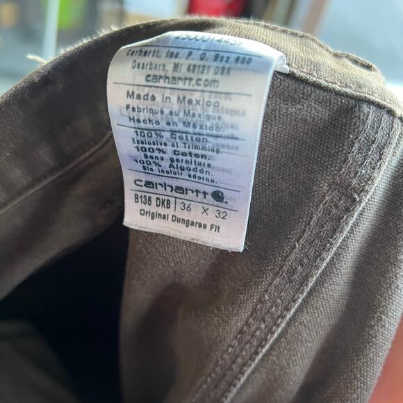 Vintage carhartt faded brown double knee work wear carpenter pants - Picture 7 of 8